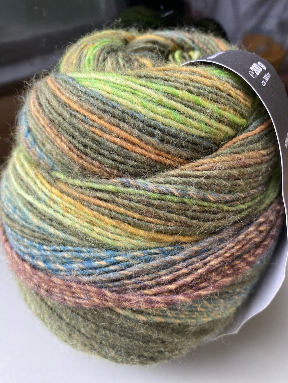 Gomitolo Magico self striping yarn. Wool blend. Xtra Lg (198g) skein. Italy